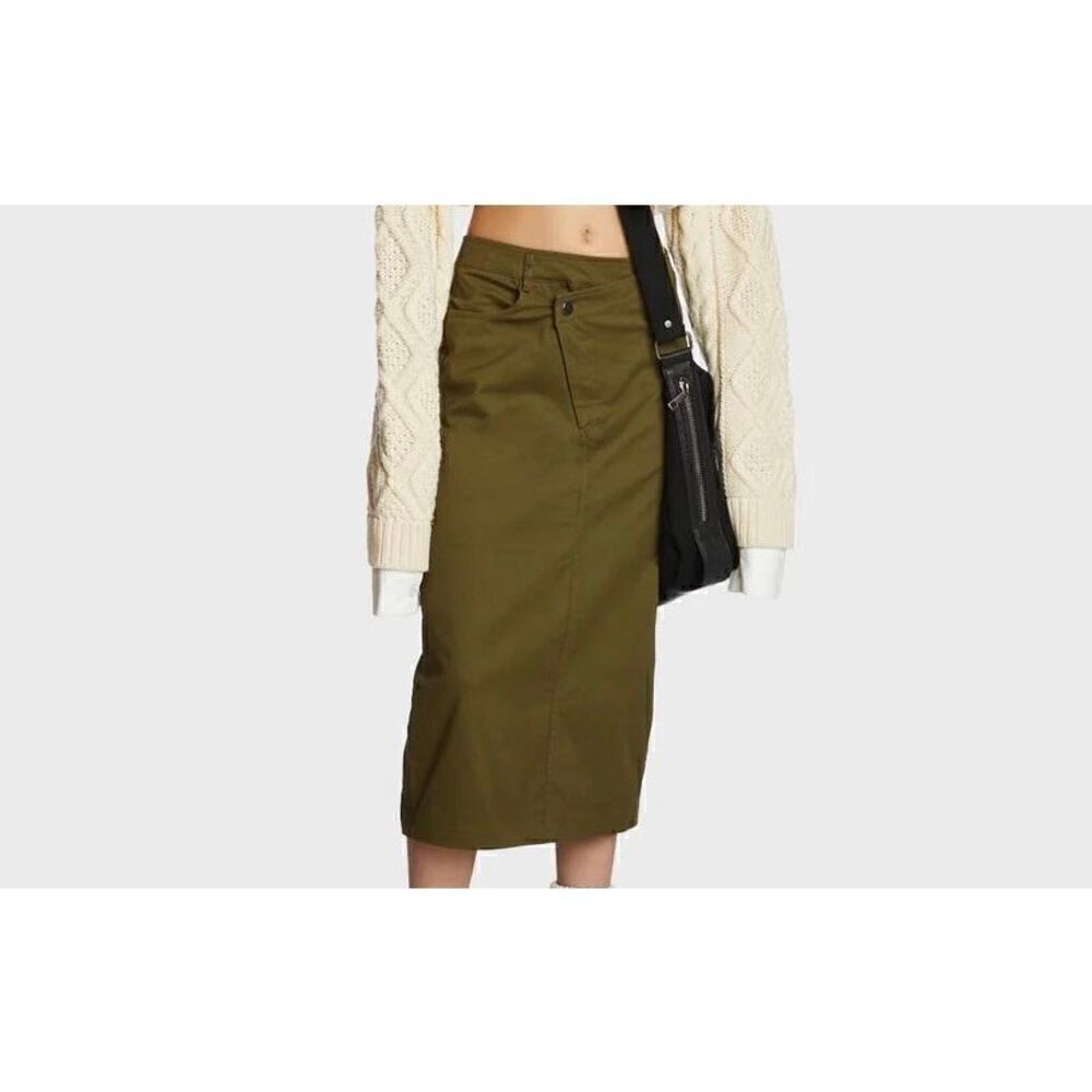 Olive twill skirt